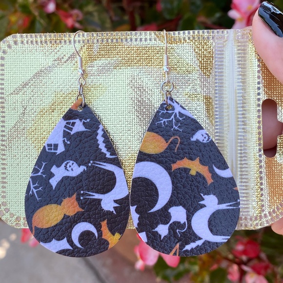 Halloween Teardrop Earrings - Picture 3 of 7